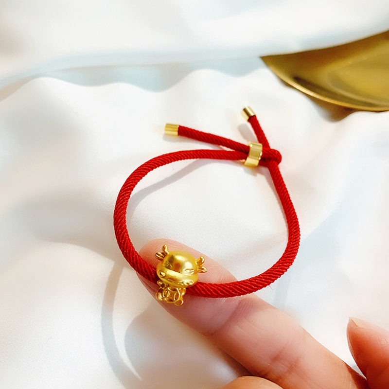 Flgo Kabbalah Vòng Tay Dây Đỏ Bò Vàng Có Thể Điều Chỉnh Cho Thanh Thiếu Niên