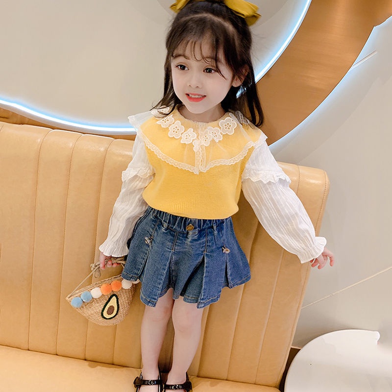 Mới Quần Short Denim Ống Rộng Thời Trang 2022 Dành Cho Bé Gái