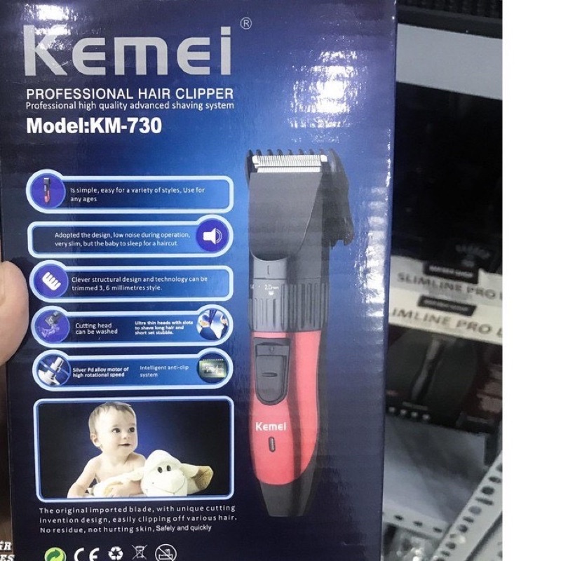 Tông đơ cắt tóc Kemei KM-730 - Máy Cắt Tóc Kemei Sạc Điện Siêu Tiện