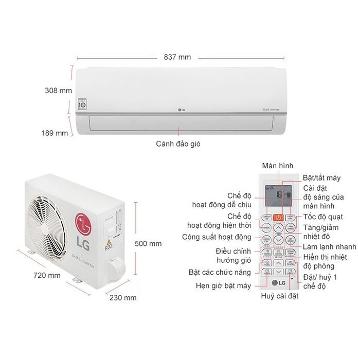 Điều hòa LG Inverter 12000 1c chiều V13ENS