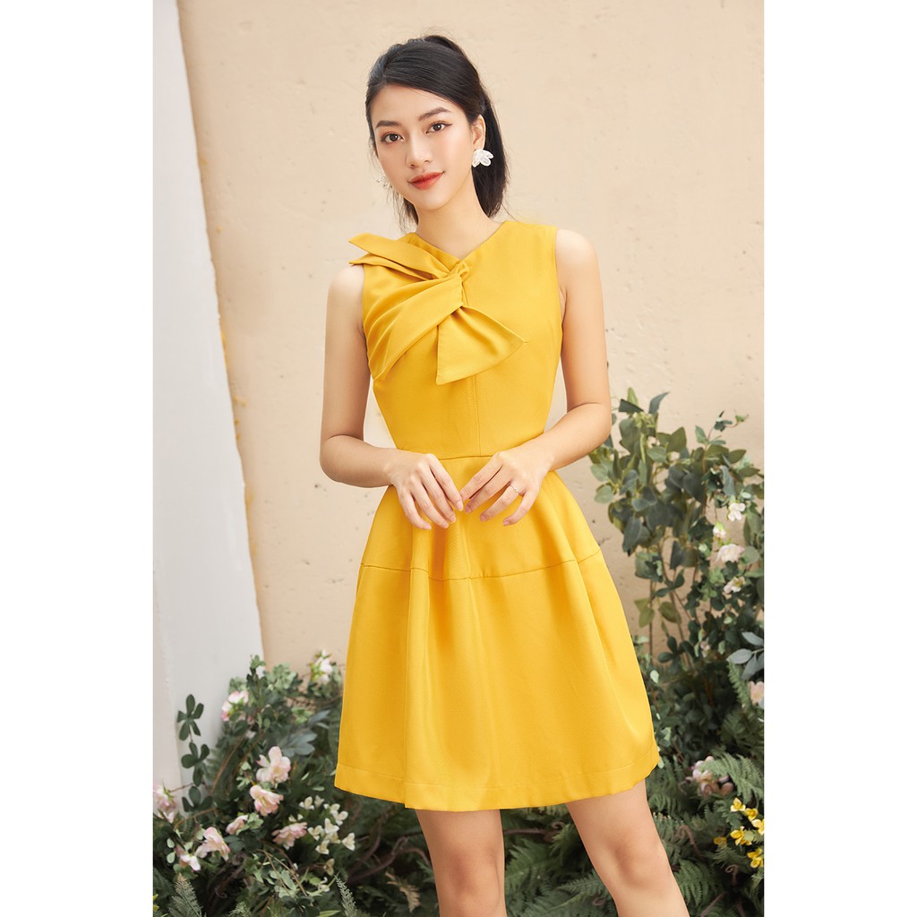 Đầm Xòe Xoắn Nơ Cổ 20 AGAIN DEW0575 | BigBuy360 - bigbuy360.vn