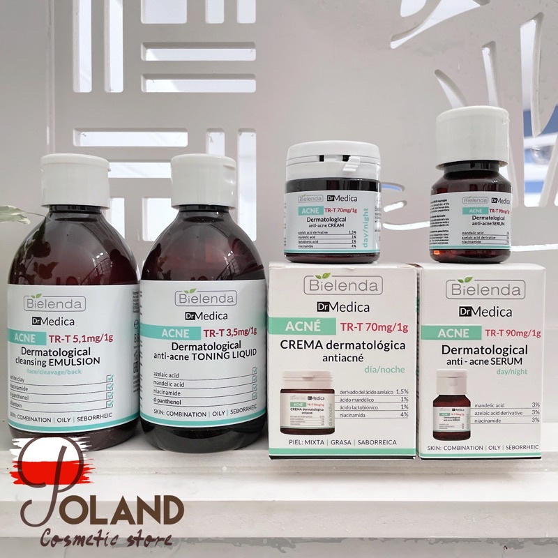 Toner cho da dầu mụn giúp làm sạch sâu & dịu da, giảm mụn, kiềm dầu nhờn Bielenda Dr Medica 250ml