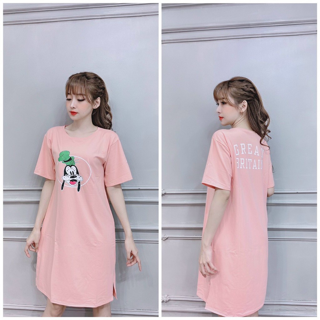 Đầm Suông Váy xuông white from rộng không túi