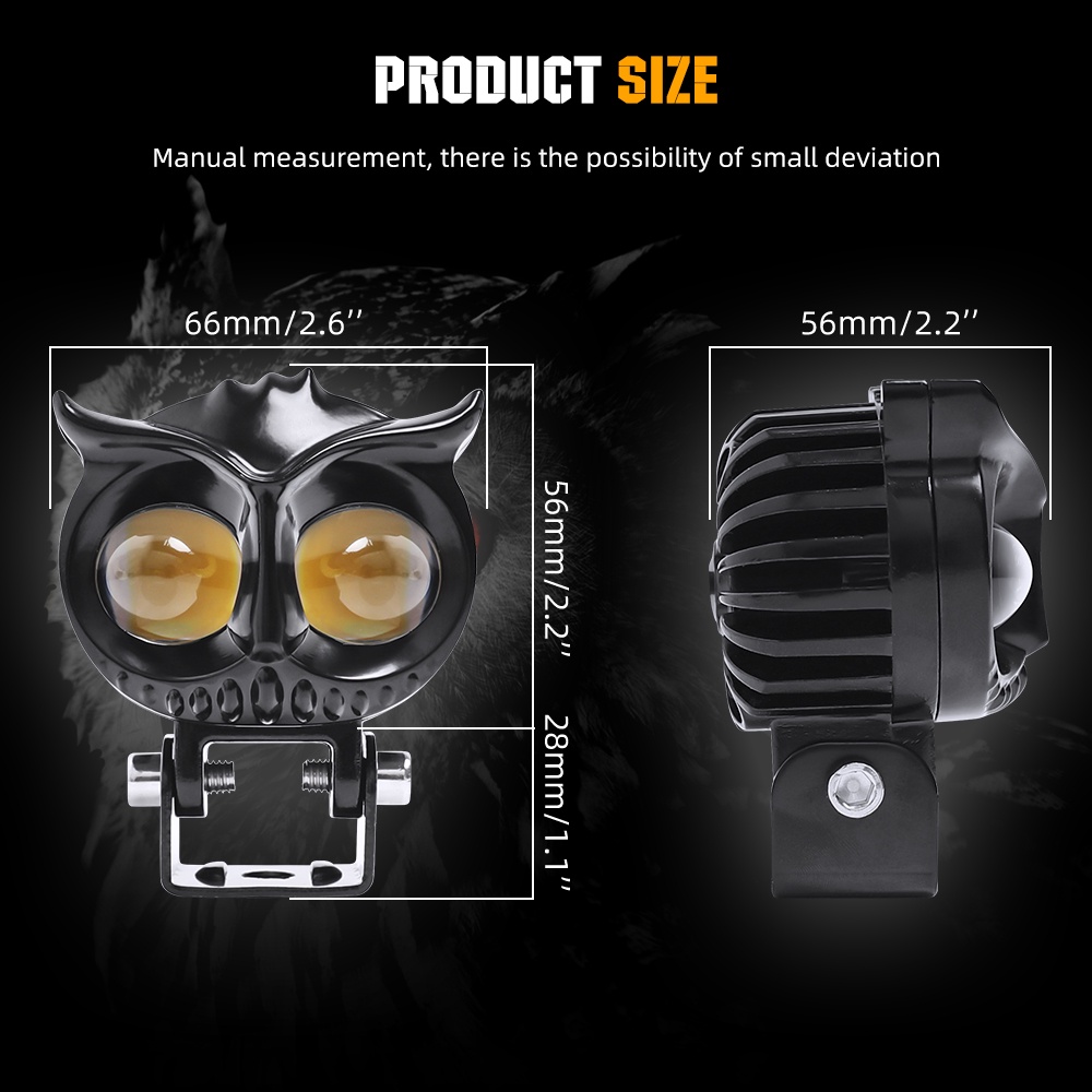 Đèn Pha Led Ánh Sáng Trắng/Vàng 6000K 3inch 12D Ánh Sáng Trắng 6000K Cho Xe Hơi/Xe Máy/Xe Tải