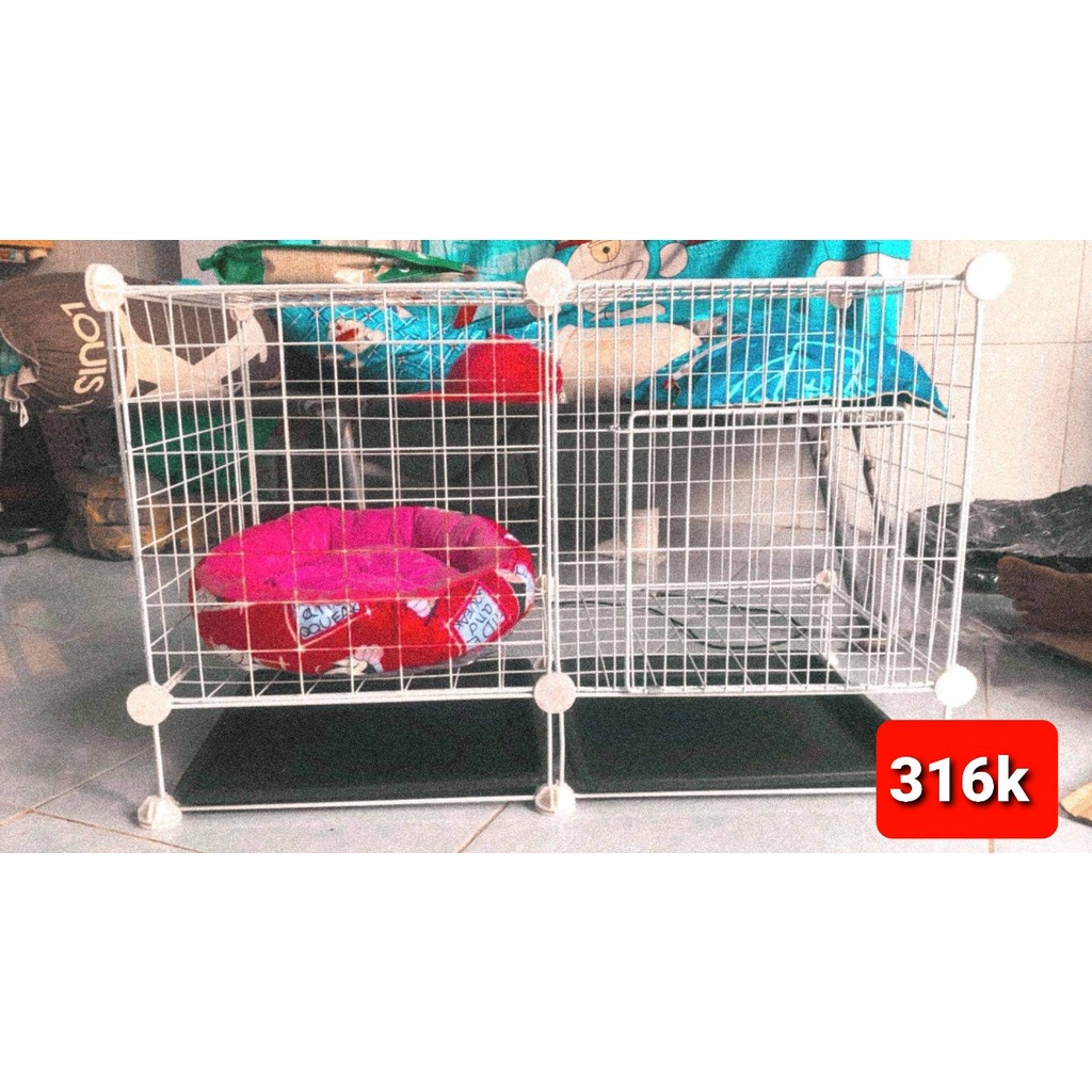 Lồng ghép thú cưng kèm mâm size 35x70 cao 35, chân thêm 10cm