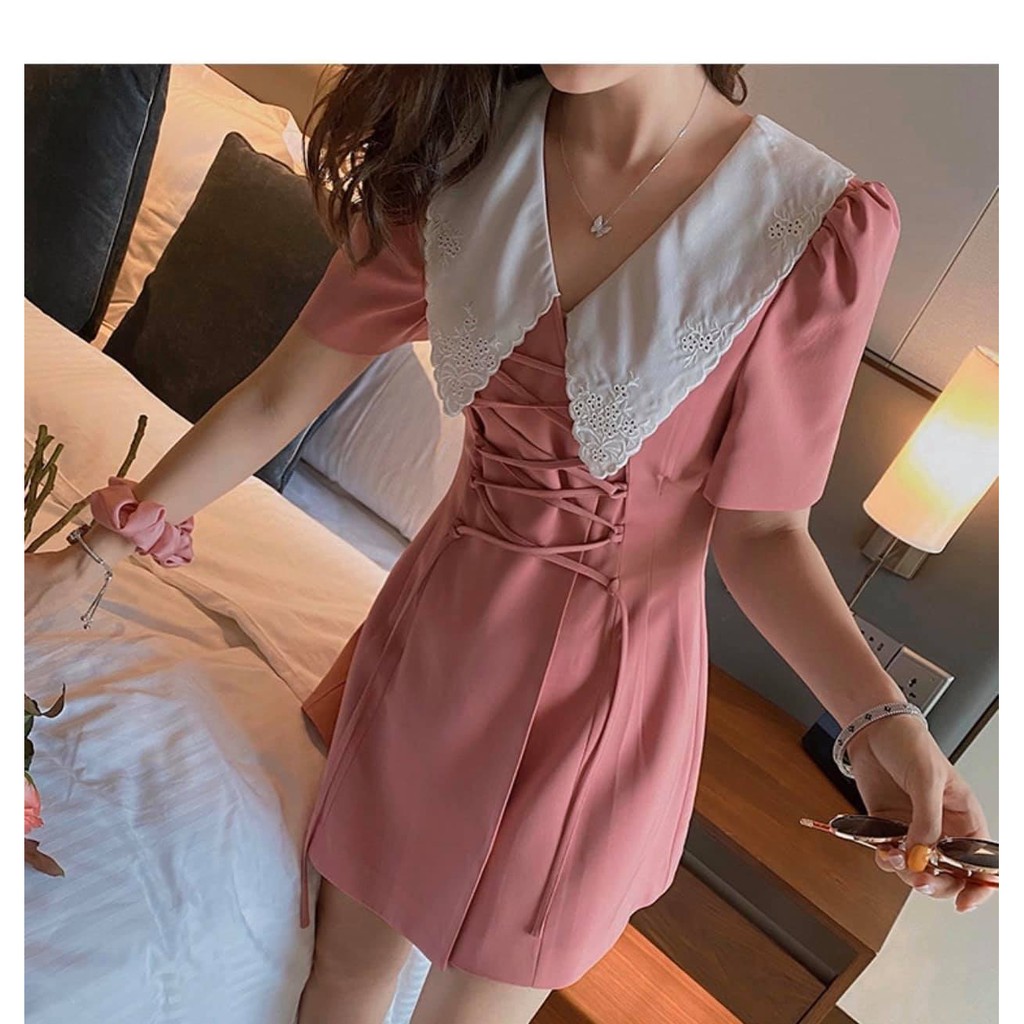 váy màu hồng đan dây trước ( ROSE DRESS) | BigBuy360 - bigbuy360.vn