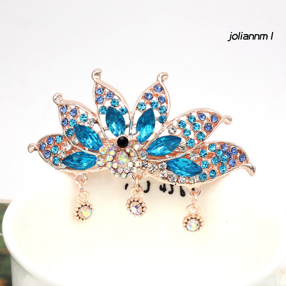 Kẹp tóc thiết kế hình bướm/con công/hoa đính đá sang trọng cho nữ