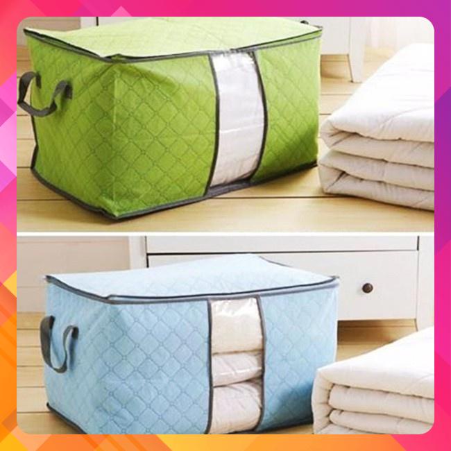(Video Review) Túi Vải Đựng Quần Áo Chăn Màn Mền BIG SIZE 60Cm Loại 1 - Túi Đựng Đồ Cỡ Lớn Dáng Ngang Đa Năng