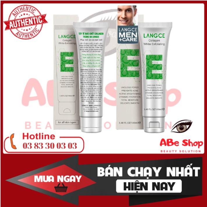 KEM TẨY TẾ BÀO CHẾT COLLAGEN WHITE EXFOLIATING - DA MẶT LANGCE DÀNH CHO NAM