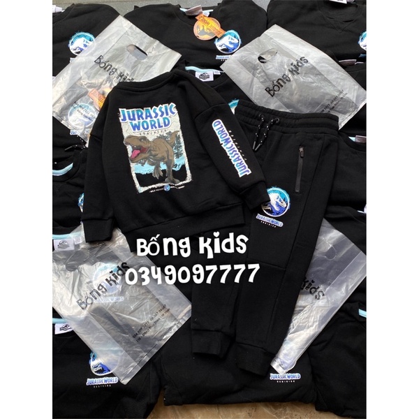 Bộ Nỉ Bé Trai Khủg Log Đen PR