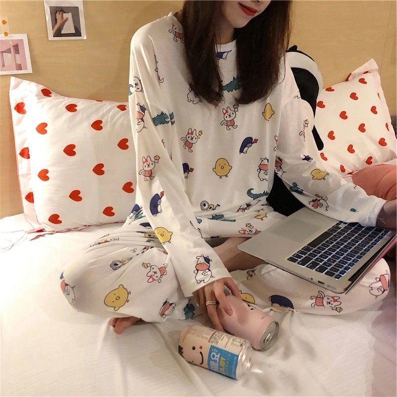Disney Bộ Đồ Ngủ Tay Dài In Hình Vịt Donald Dễ Thương Thời Trang Xuân Thu Cho Nữ | BigBuy360 - bigbuy360.vn