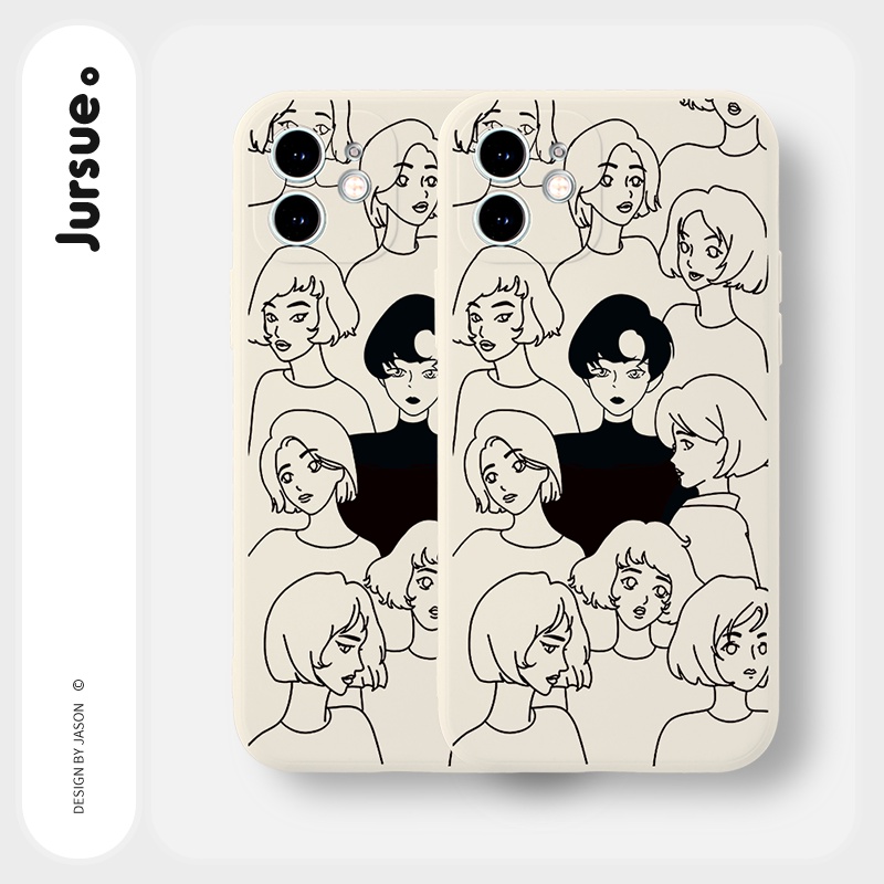 Ốp lưng JURSUE silicon mềm hình dễ thương đẹp cho iPhone 13 12 11 Pro Max SE 2020 X XR XS ip 8 7 6 6S Plus kute Y70