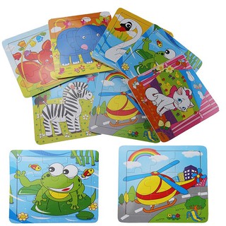 Sbx- tranh ghép gỗ 2d 9 mảnh benrikids chủ đề động vật, giao thông cho bé tư duy logic