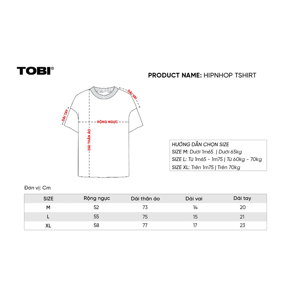 Áo thun tay lỡ HIPnHOP TOBI