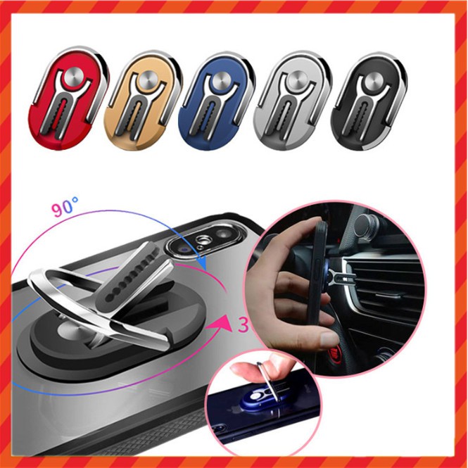 3 in 1 metal mobile phone ring buckle bracket multi-function outlet car phone bracket lazy desktop bracket