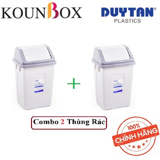 Combo 2 Thùng Rác Nắp Lật Nhỏ Duy Tân (24 x 20 x 39 cm) No.H126