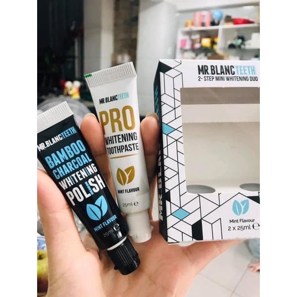 Set kem đánh răng Mr blanc teeth của Pháp