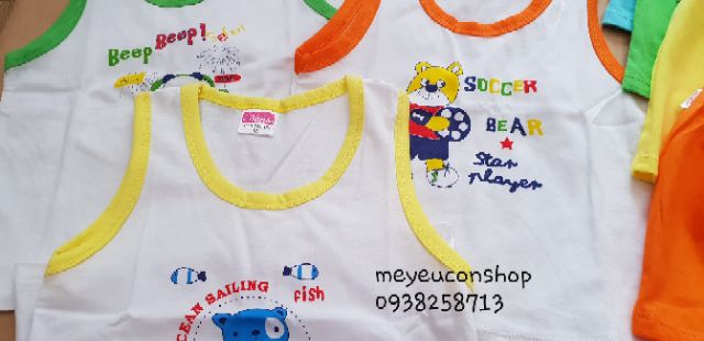 (5-13kg) BỘ BA LỖ MÀU COTTON THOÁNG MÁT CHO BÉ TRAI - NANIO (katydang)