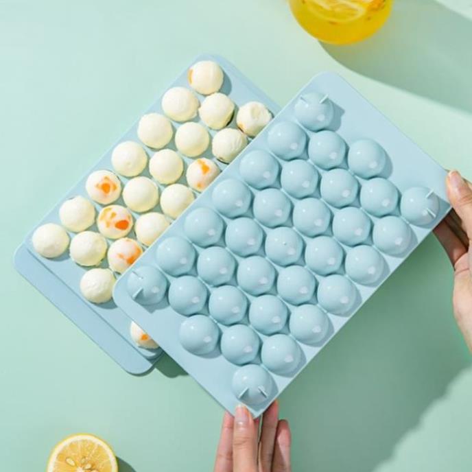 KHAY LÀM ĐÁ bi tròn (33 viên) khuôn kem hoa quả trái cây khuôn làm thạch rau câu độc đáo tiện dụng - HS Shop Thủ Đức