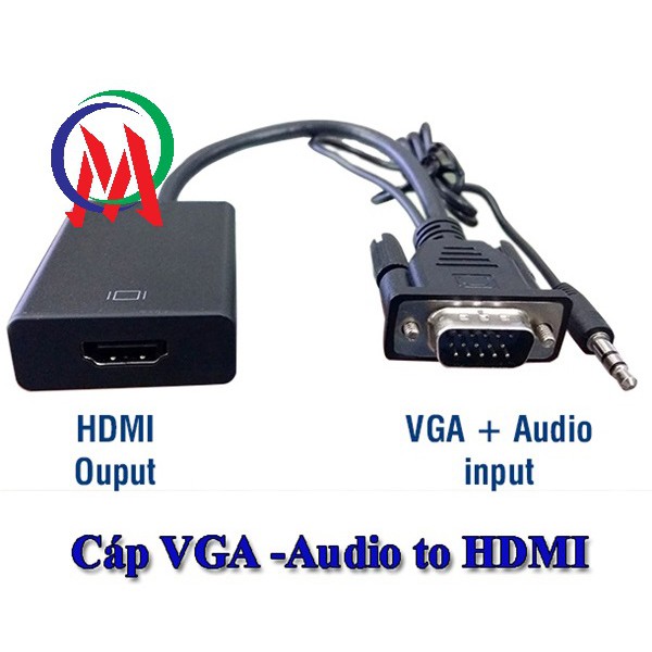 [Mua lẻ giá sỉ] Đầu Chuyển VGA -> HDMI có audio