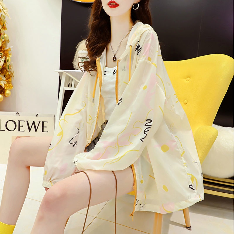 Áo Khoác Chống Nắng Mỏng Nhẹ Có Khóa Kéo Dáng Rộng Dễ Phối Đồ Thời Trang Mùa Hè Cho Nữ