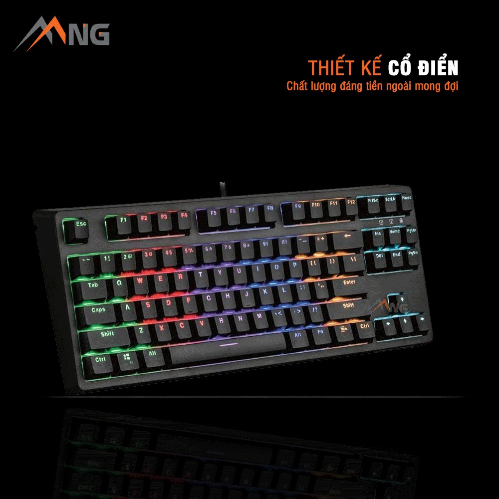 Bàn phím Gaming EDra EK387 Cơ Dành cho văn phòng, chơi Game Đèn Led Có Dây Keycap Doubles