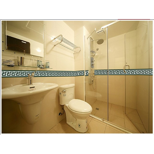 Decal trang trí Viền tường Hoa Văn tinh tế xanh