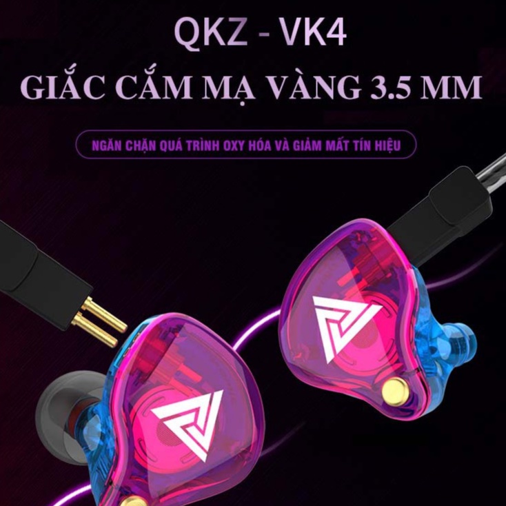 TN5 - Tai nghe nhét tai QKZ VK4 có mic giá quá rẻ chất âm tuyệt đỉnh màu sắc nổi bật