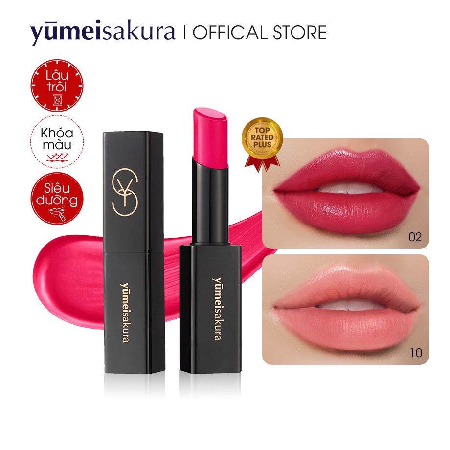 Son Siêu Dưỡng Khóa Màu Hồng Ruby - YMS02 - Dòng Collagen Boosting Yumeisakura