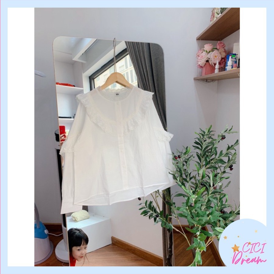Áo sơ mi nữ babydoll BÈO CHÉO NGỰC VÀ TAY dài, Áo sơ mi nữ babydoll tay bo cổ viền tiểu thư nàng thơ
