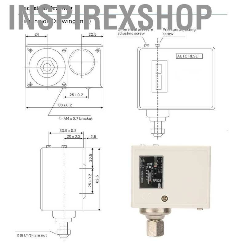 ELECTRONIC NEW Công Tắc Điều Khiển Áp Suất Nước G1 / 4 ''