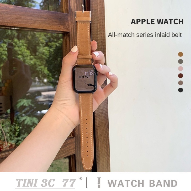 Dây Da HọA TiếT Hoa KhóA Kim LoạI Cho ĐồNg Hồ Apple Watch Series 8 7 6 5 4 3 SE S8 Ultra 49mm 44mm 40mm 41mm 45mm