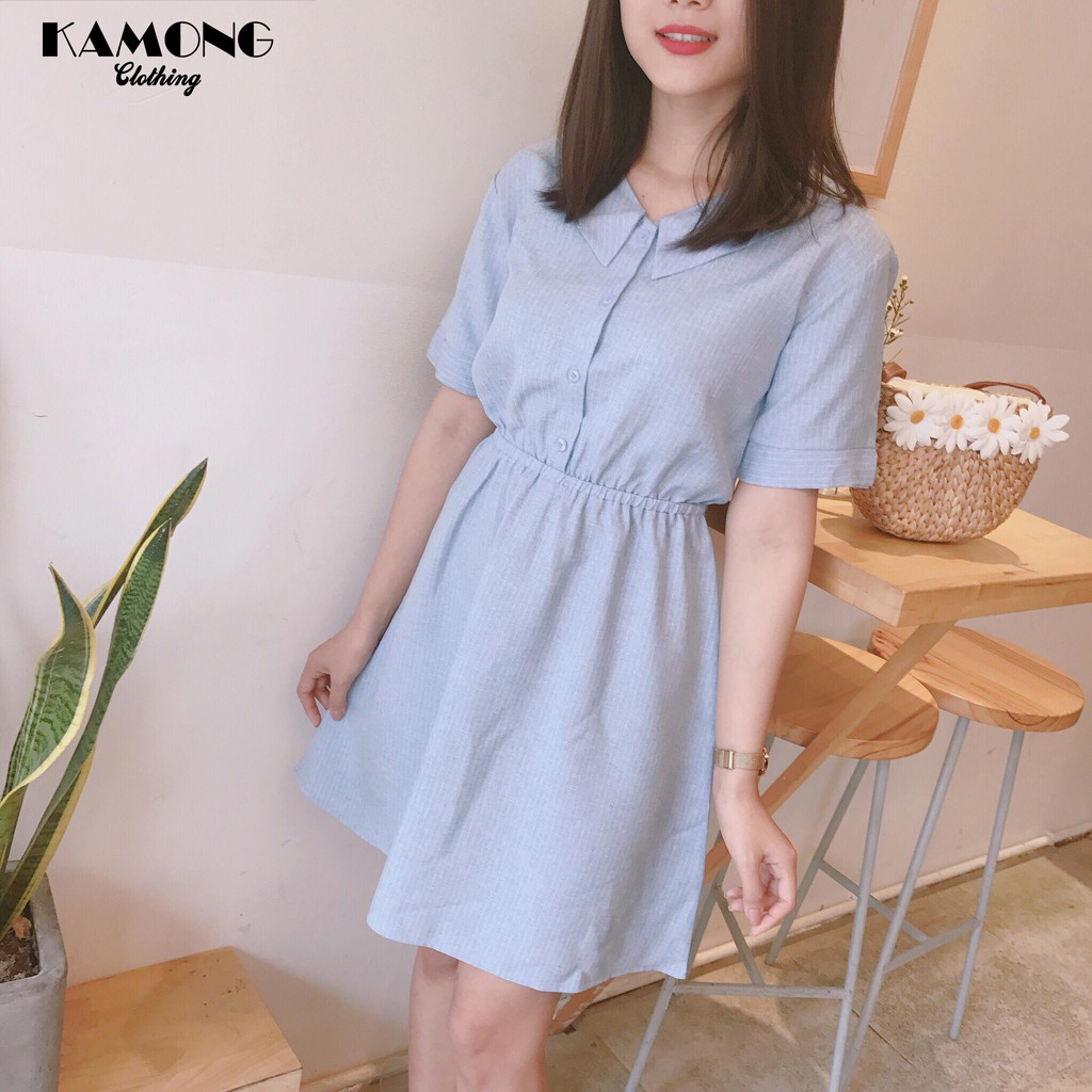 ĐẦM SỌC BO EO CỔ SEN