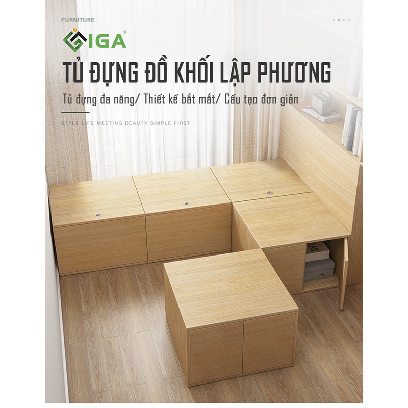 Tủ đồ đa năng, tủ đồ hộp IGA có thể làm giường lưu trữ chăn quần áo đồ dùng tiết kiệm diện tích - GP182/183