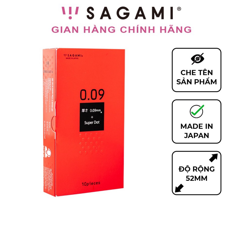 Bao cao su Sagami Super Dot 009 - có gai - Dày - Hộp 10 chiếc