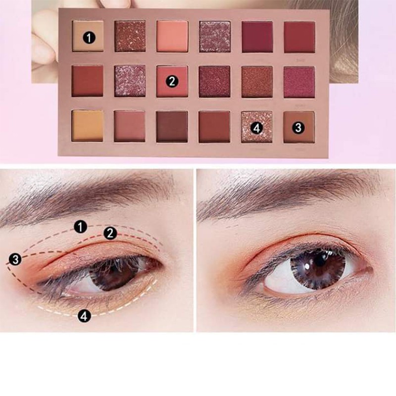 Bảng phấn mắt 18 màu lì và lấp lánh thương hiệu QIAOYAN | BigBuy360 - bigbuy360.vn