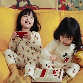 Bộ dài tay thu đông cho bé - Set 2 bộ cotton Mickey cho bé trai bé gái size 1-6t