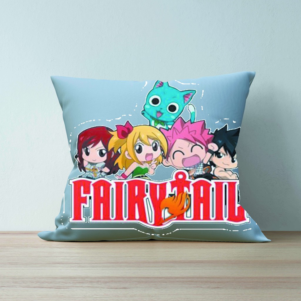 Gối in hình Fairy Tail Hội pháp sư anime chibi dễ thương tiện lợi chất đẹp