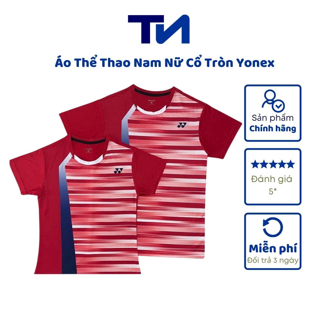 Áo Thể Thao Nam Nữ Cổ Tròn Yonex Chất Cotton Siêu Mát Thấm Hút Mồ Hôi