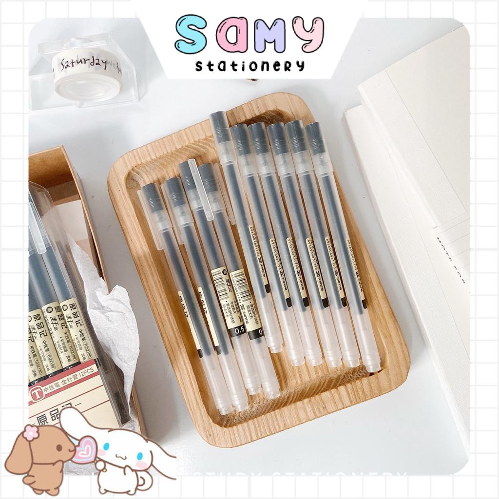 BÚT GEL ĐEN BÚT VIẾT BÀI 0.5 MM BẢN DUPE MUJI nhanh khô không tắc mực