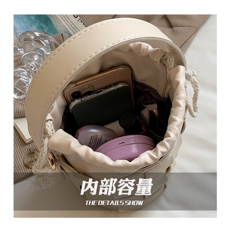 Túi đeo vai tích hợp túi xách đan lát thiết kế đơn giản độc đáo thời trang 2021 cho nữ