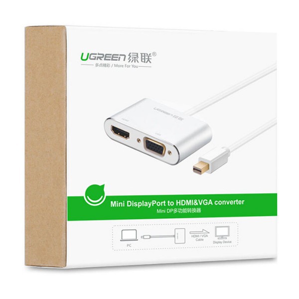 [Mã ELHACE giảm 4% đơn 300K] Cổng Chuyển Đổi Mini DisplayPort Sang HDMI + VGA Ugreen (20421)