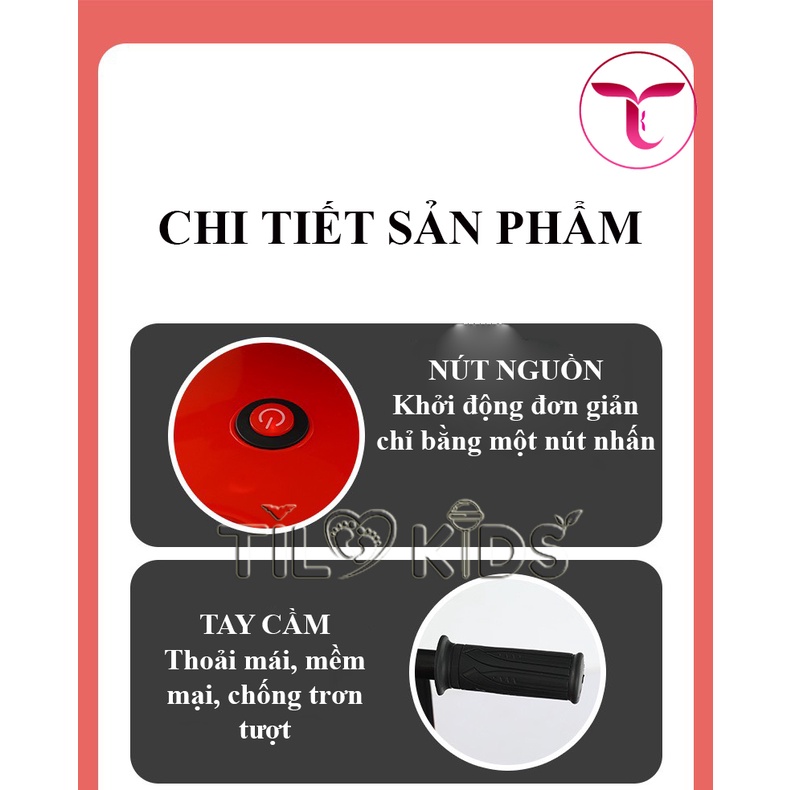 Xe máy điện trẻ em, xe moto điện cho bé TILO KIDS TLK-6155 kiểu dáng thể thao siêu ngầu, kết nối bluetooth