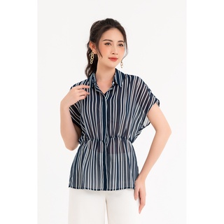 Áo sơ mi vai chờm, chun eo lamer l61h22h017