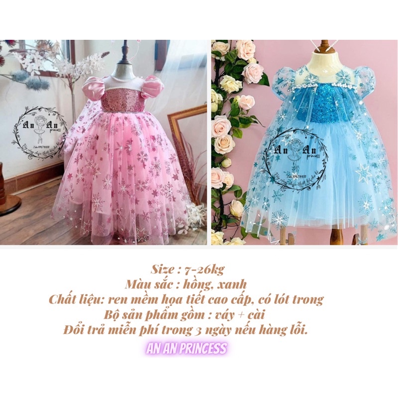 Váy công chúa ELSA hàng thiết kế cao cấp dễ thương phồng xinh cho bé
