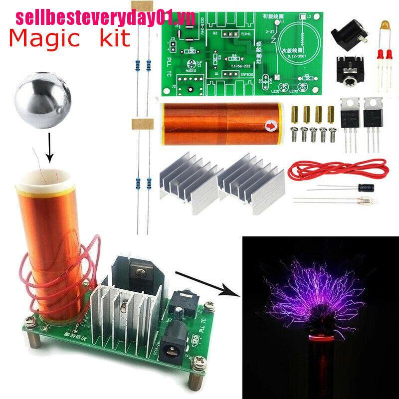 【sellbesteveryday01.vn】DIY Kit Mini Tesla Coil Plasma Speaker Set Electronic Field Music Project Part