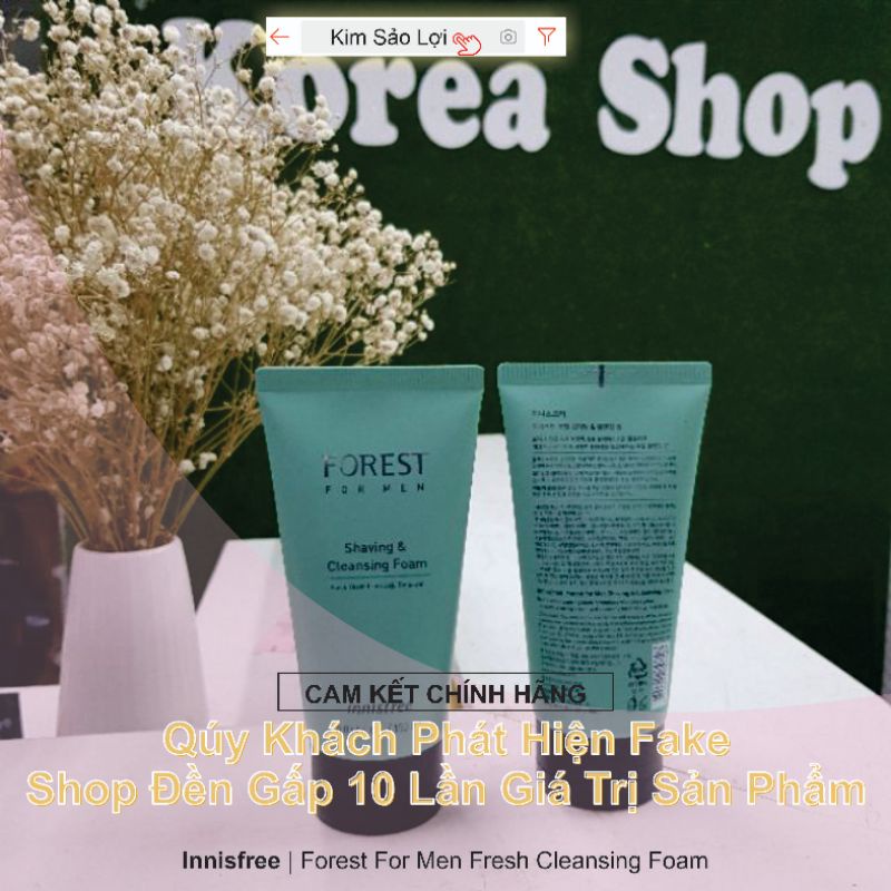 Sữa rửa mặt Innisfree DÀNH CHO NAM làm sạch sâu ngăn ngừa mụn thay bọt cạo râu Innisfree Forest For Men Saving