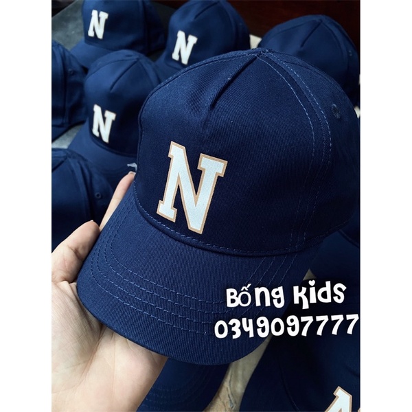 Mũ Lưỡi Trai Bé Trai Chữ N Xanh Than HaM