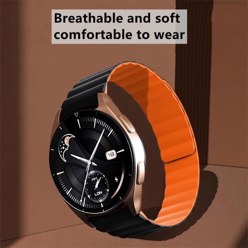 Dây Đeo Silicon Có Nam Châm 20mm Cho Đồng Hồ Thông Minh Samsung Galaxy Watch 5 5 Pro 4 Classic 46mm