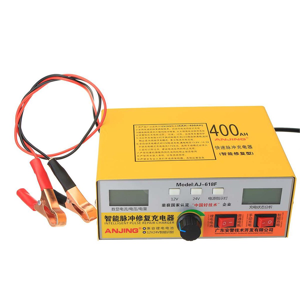 Siêu Sạc Bình Ắc Quy 12V 24V 400AH AJ-618F - Sạc có tạo Sung khử Sunfat